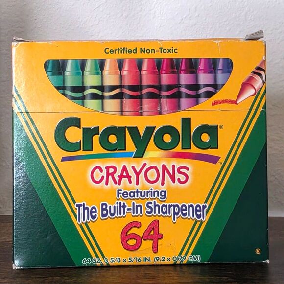 Vintage 1997 Crayola Binney & Smith 64 Pack with Built-In Sharpener OPEN BOX - Picture 3 of 8